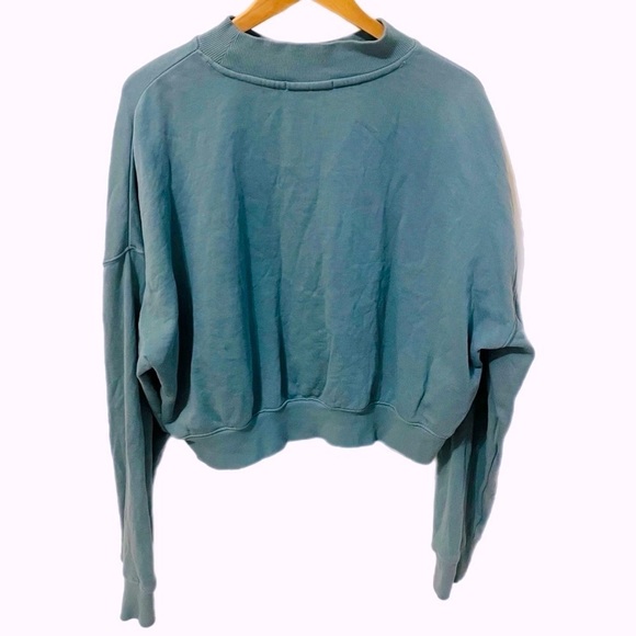 O'Neill Like New Fleece Crew Neck Sweatshirt in Turquoise Skull Print Size M - Picture 6 of 8